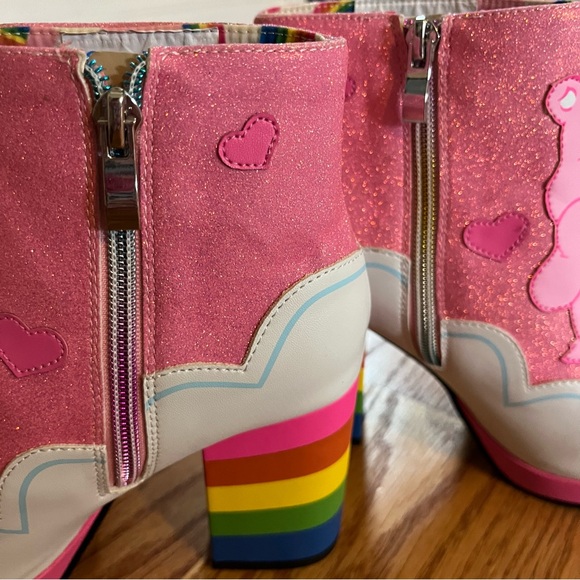Pink Cheer Bear Care Bears Shoes Ankle Boots 80s Retro Boots Size 6 Pride - Picture 4 of 12